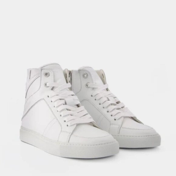 NEW Zadig & Voltaire Zv1747 High Flash Smooth Calfs White Leather EU 42 - Picture 1 of 11
